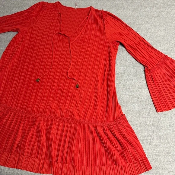 Free People "Can't Help It" Pleated Mini Dress - Picture 2 of 9